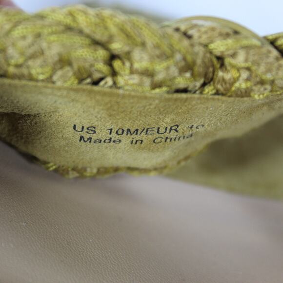 Veronica Beard Wedge Heels Womens 10 Yellow Sandal Boho Chic Comfort Designer - Picture 12 of 12